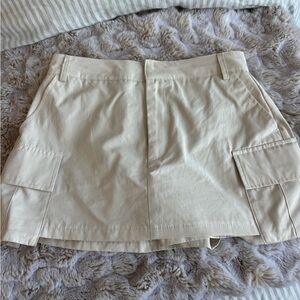 Zara Cream Utility Cargo Skort
